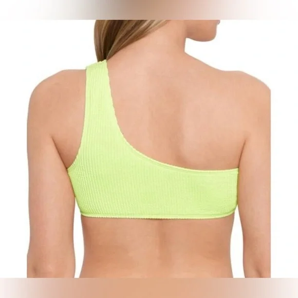 NWT Citron Yellow One Shoulder Bikini Top - Picture 3 of 12